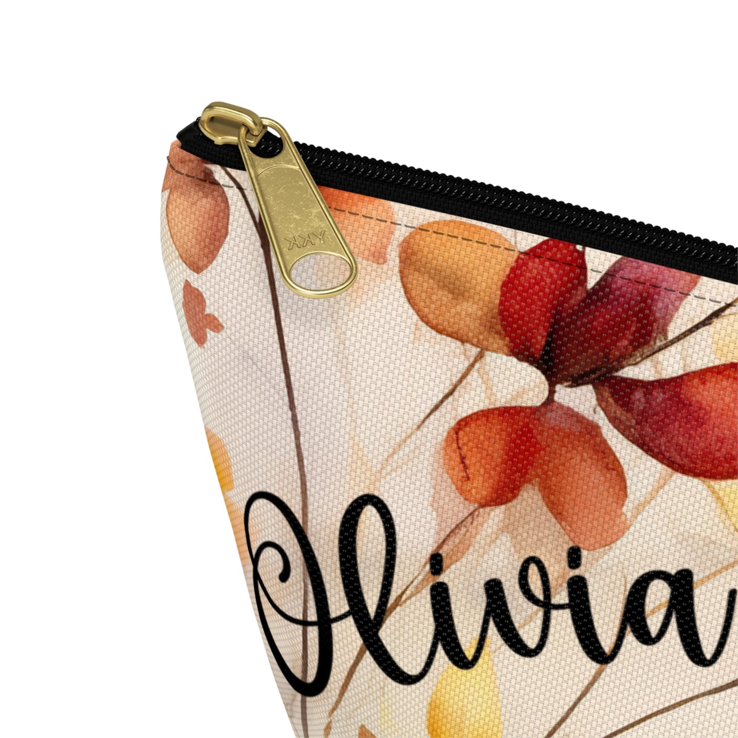 Floral Makeup Bag / Personalized Cosmetic Bag