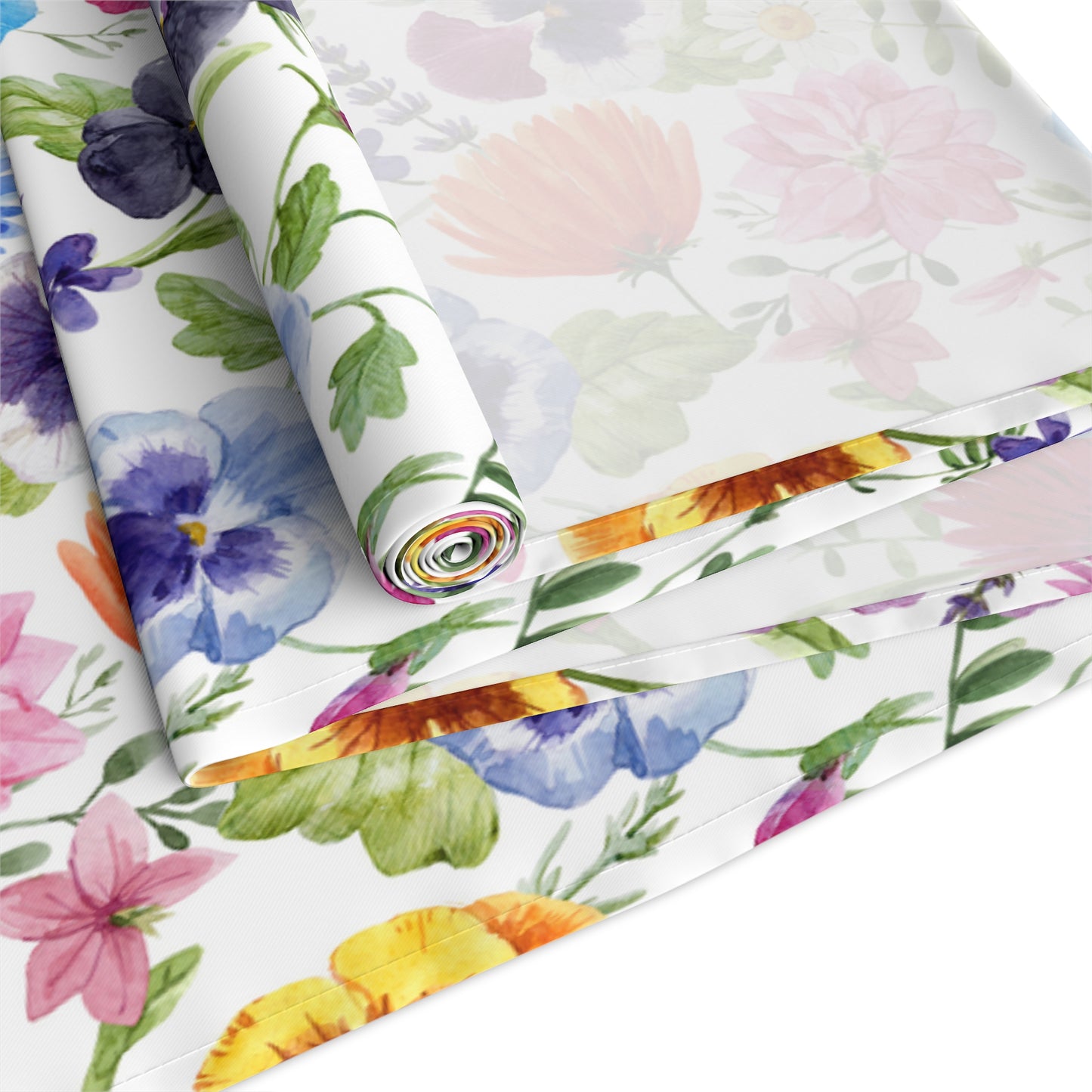 Floral Table Runner / Pansy Table Decor