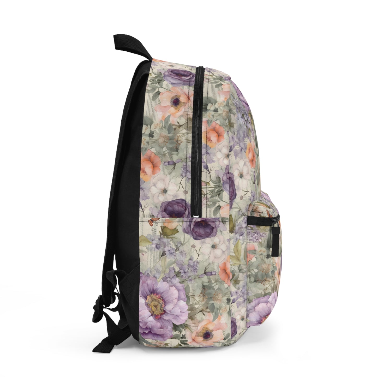 Vintage Floral Backpack / Purple Rose Backpack