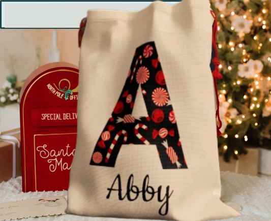 personalized name santa sack or gift bag for christmas gift