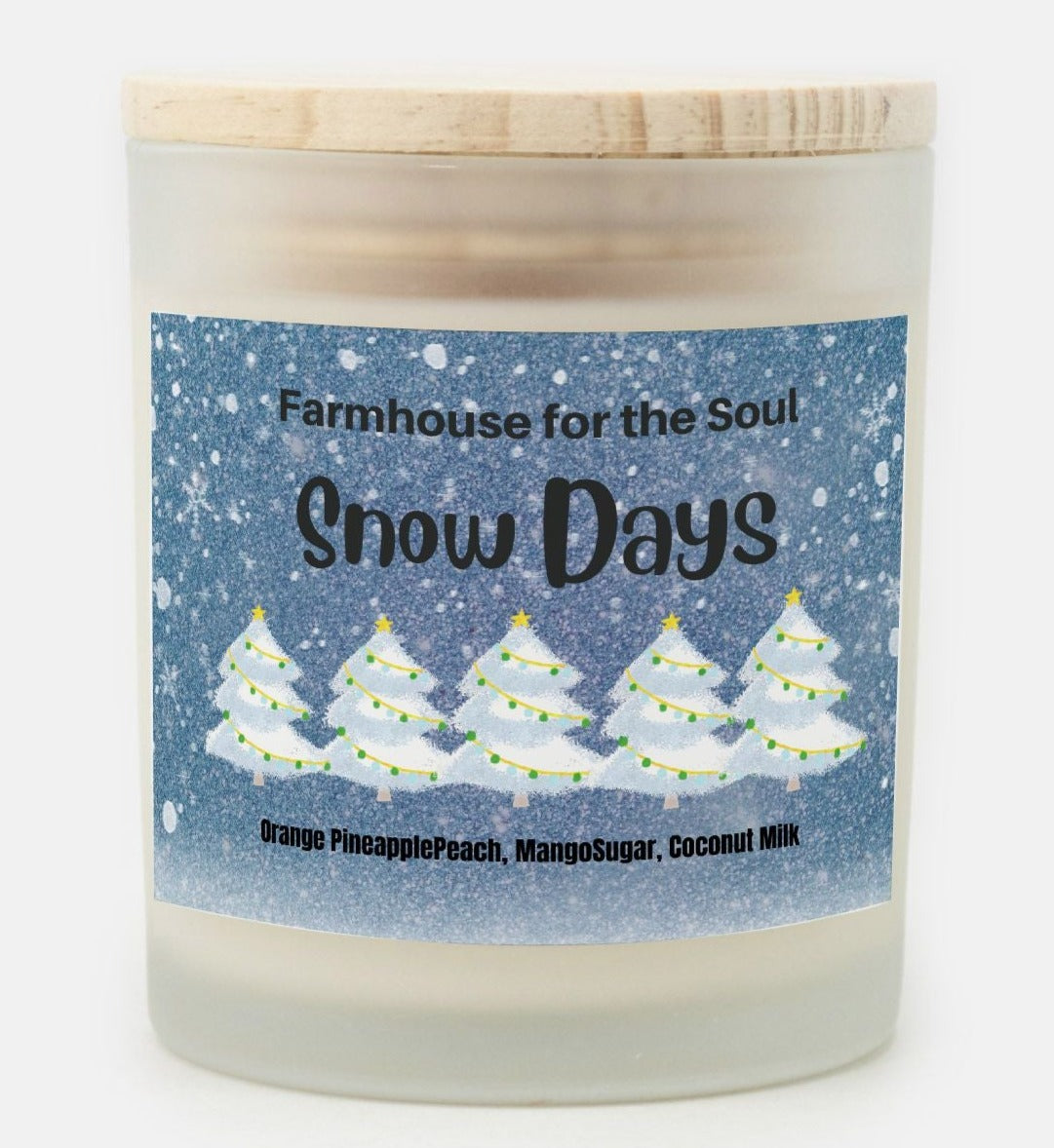 hand poured winter theme candle