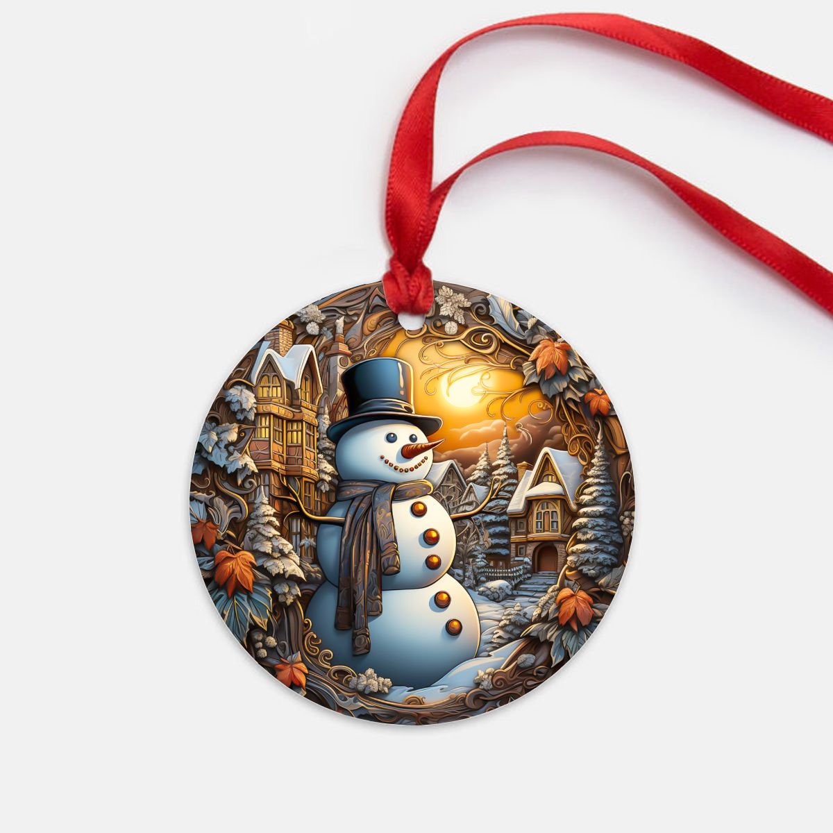 3d christmas snowman ornament
