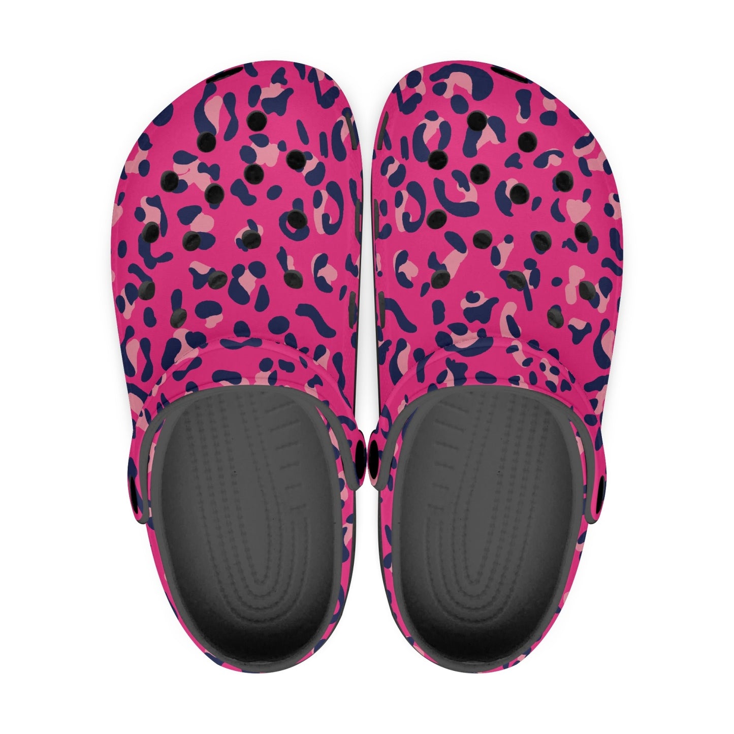 pink leopard print clog shoes