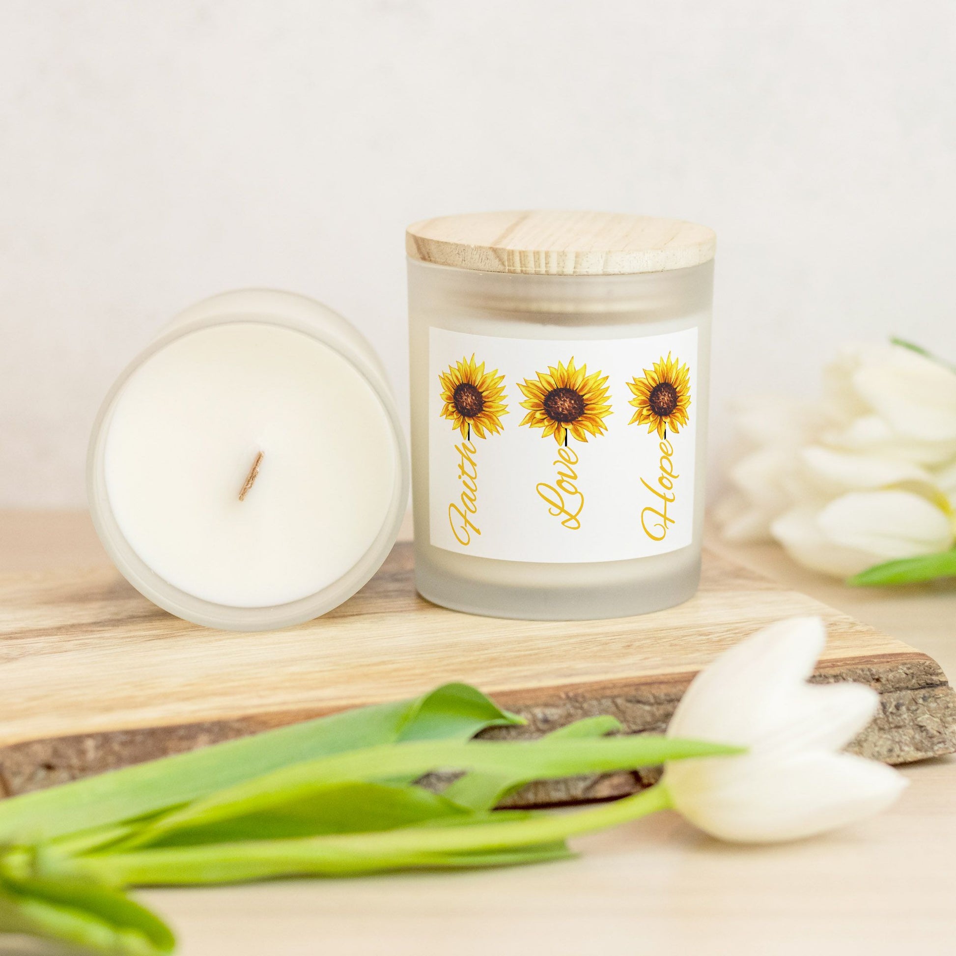 sunflower candle for womens birthday or christmas gift