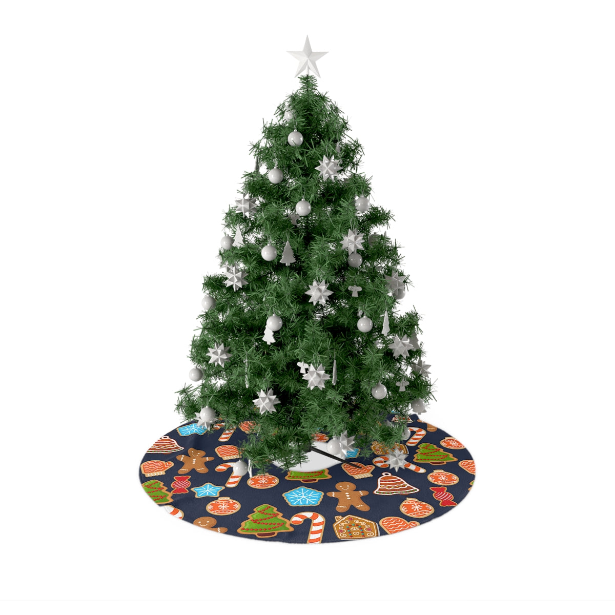 christmas tree with gingerbread christmas tree skirt