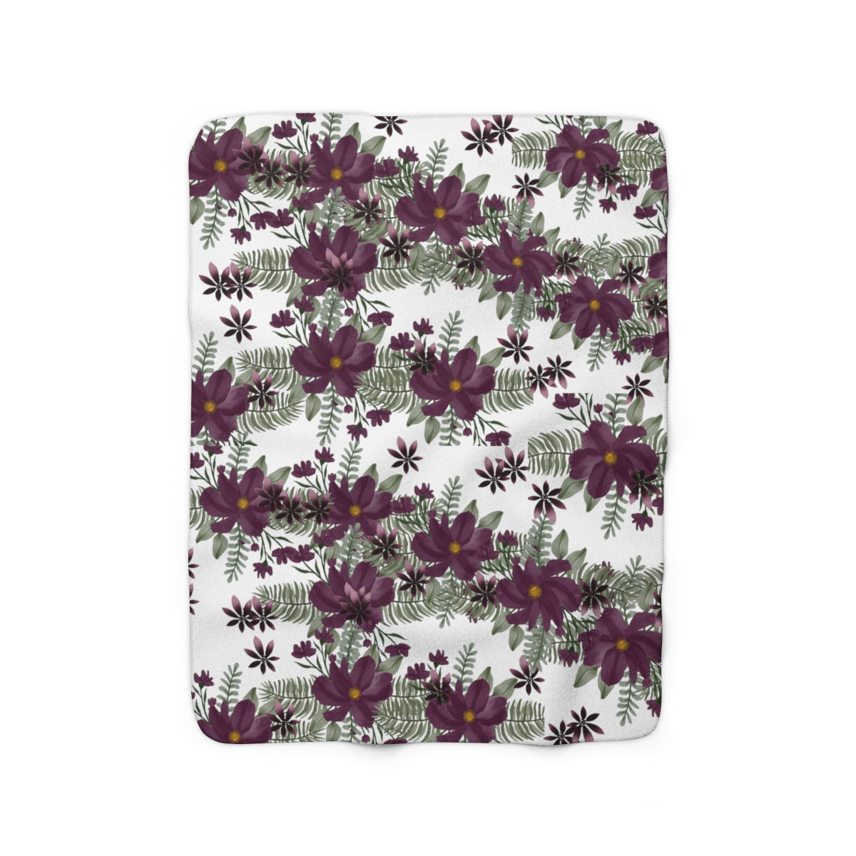 Purple Flower Sherpa Blanket