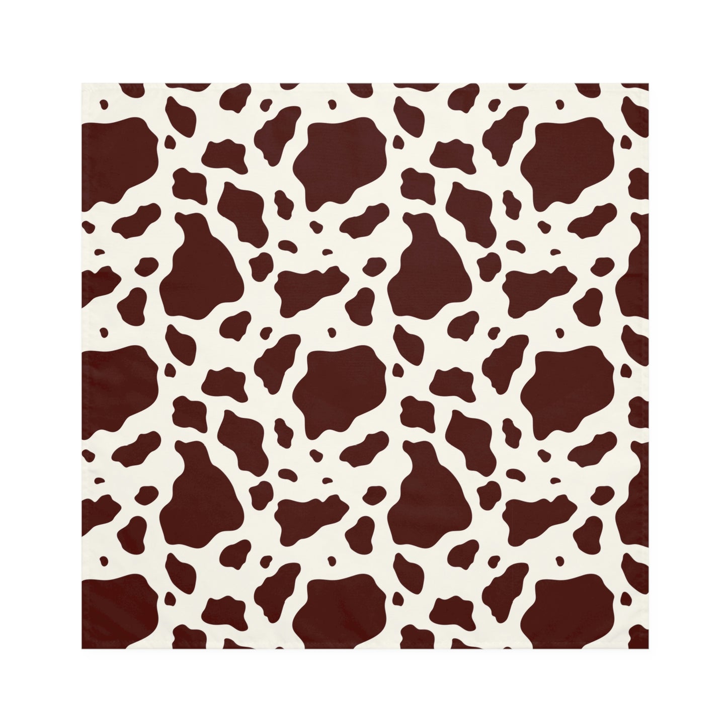 flat view of brown cow print napkins