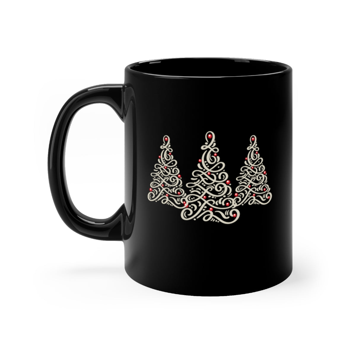 silver tree mug for winter or christmas