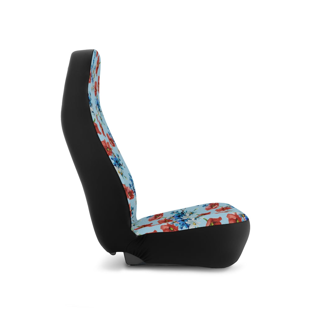 Summer Floral Car Seat Covers / Blue and Red Flower Car Seat Covers