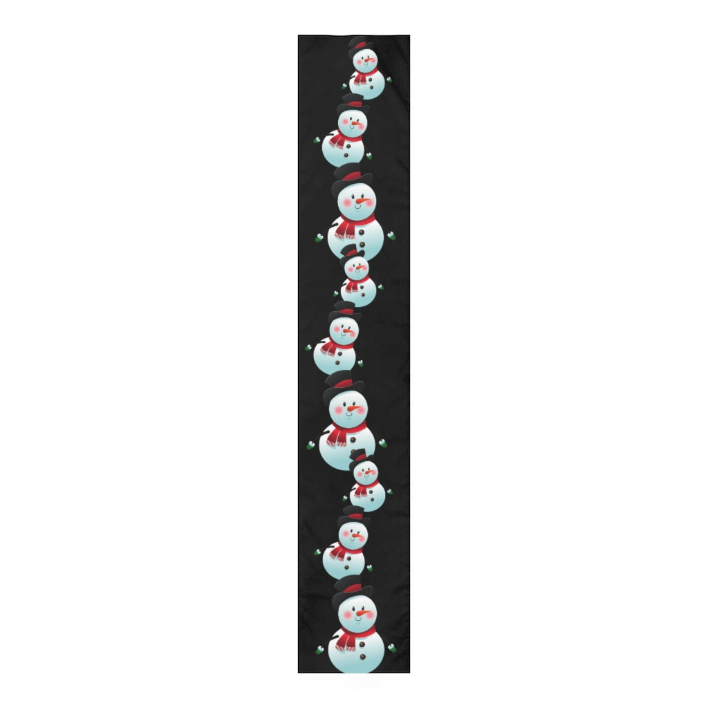 flat view of snowman table runner