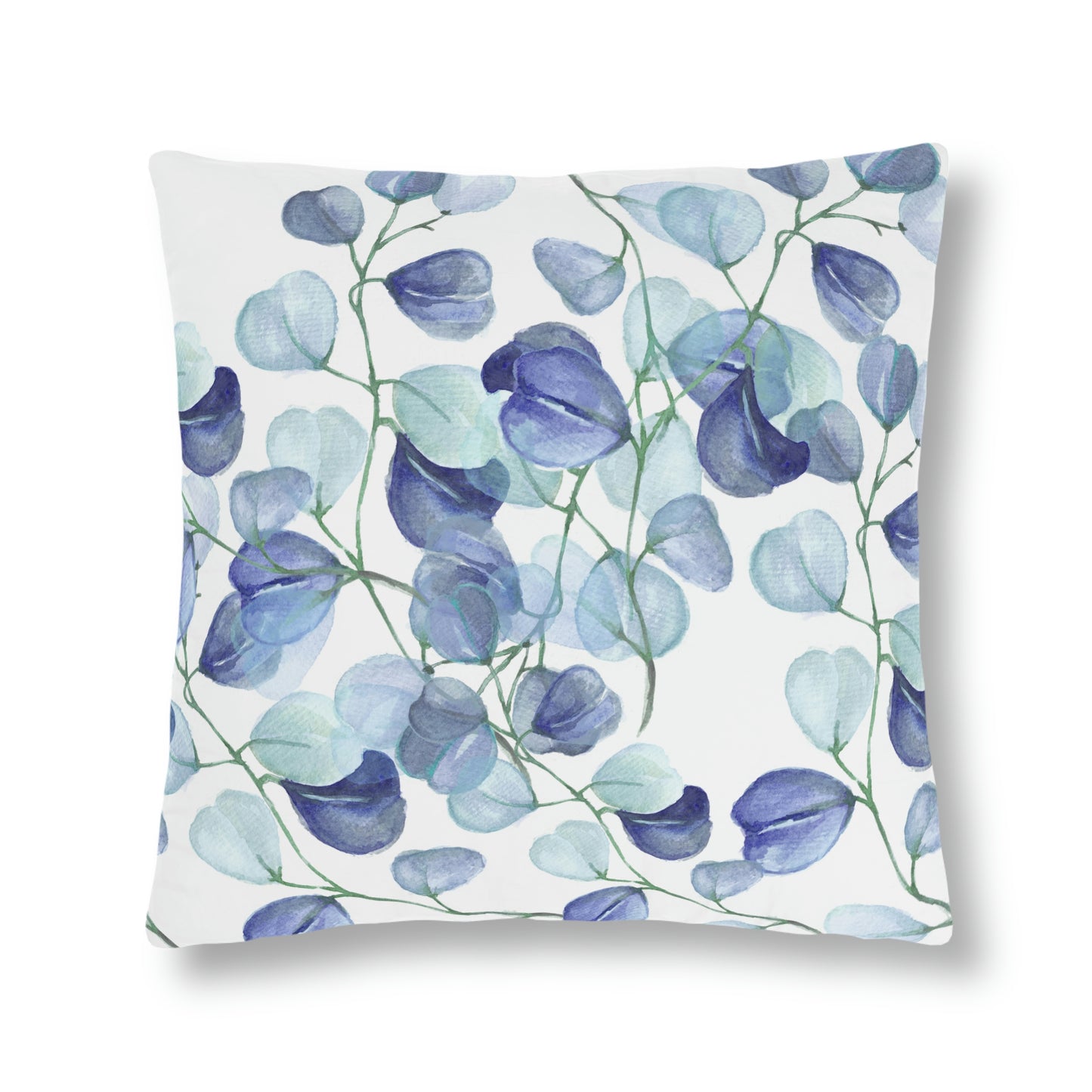 Blue Patio Pillow / Leaf Outdoor Pillow