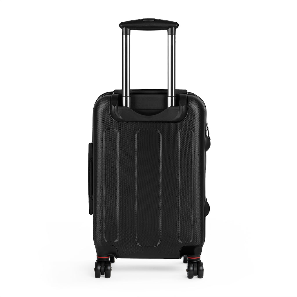 picture of the back of the gradient cow print suitcase