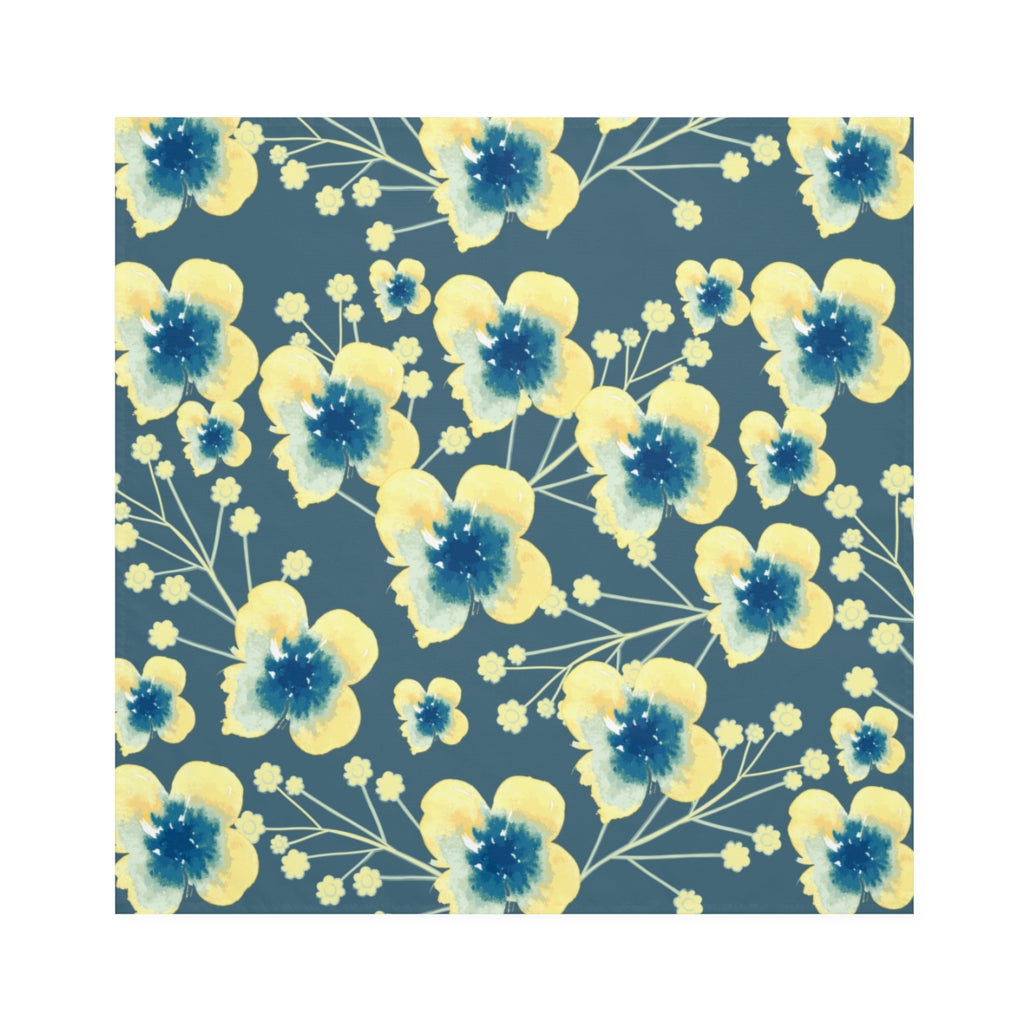 yellow and blue floral napkins
