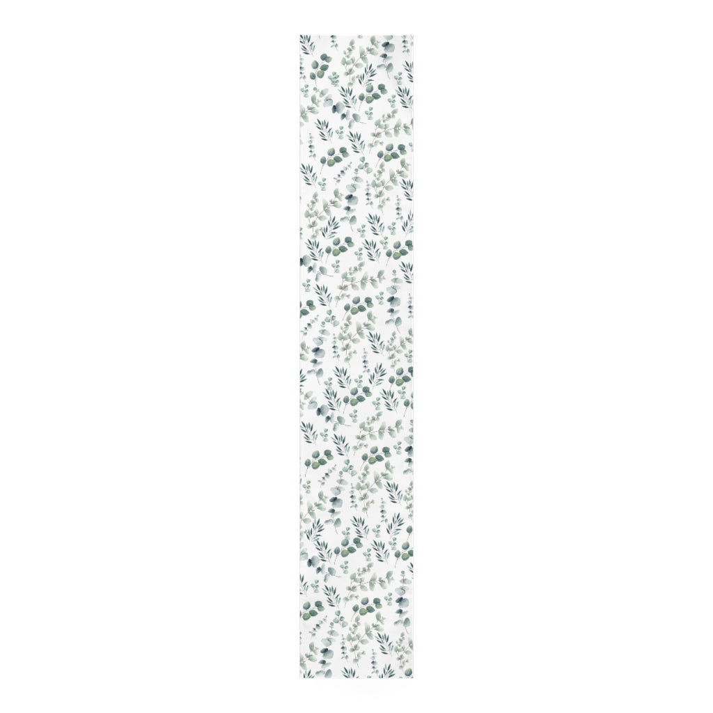 green leaf table runner with eucalyptus pattern for housewarming gift 