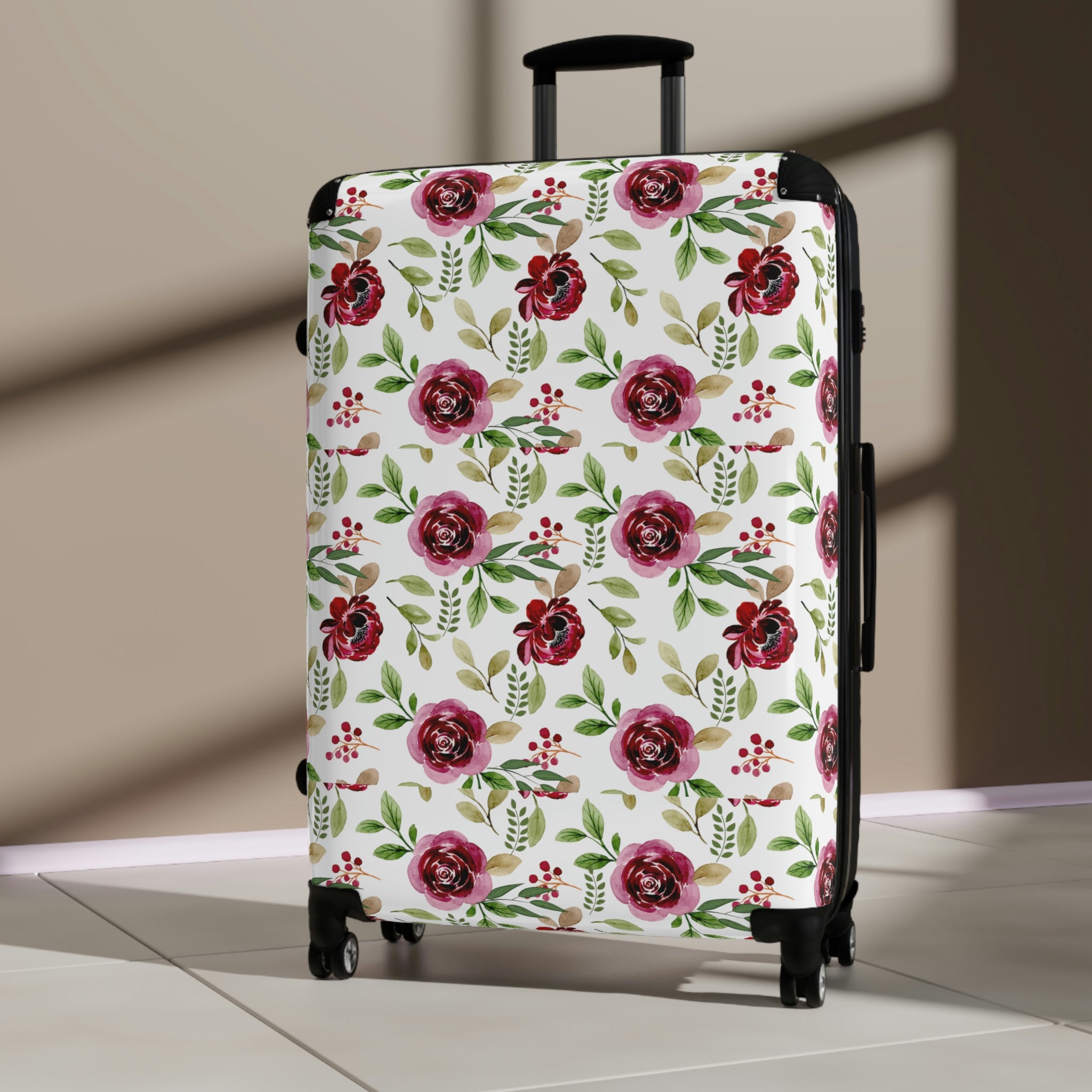 Floral print shops suitcases