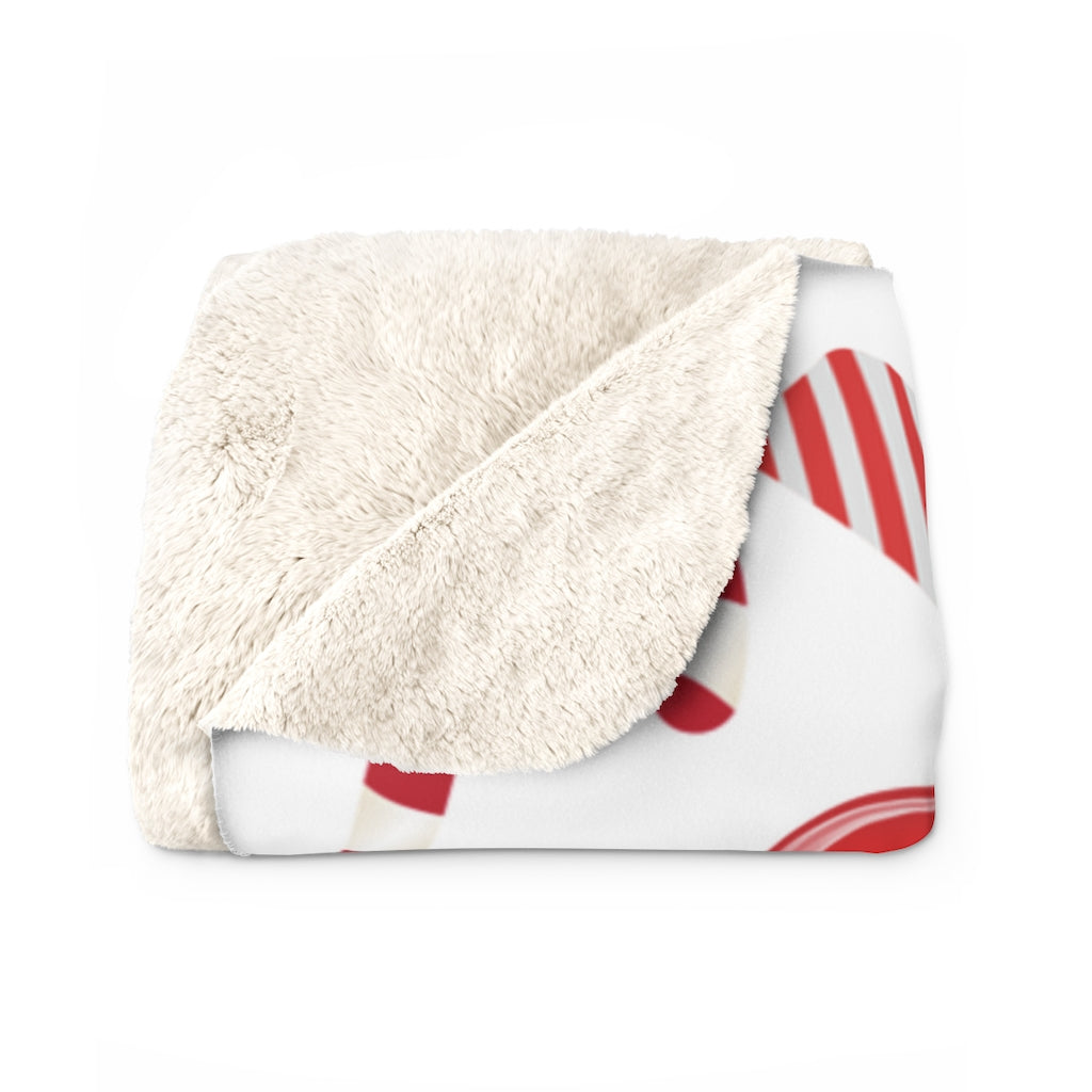 Christmas Candy Cane Blanket Sherpa Fleece Blanket