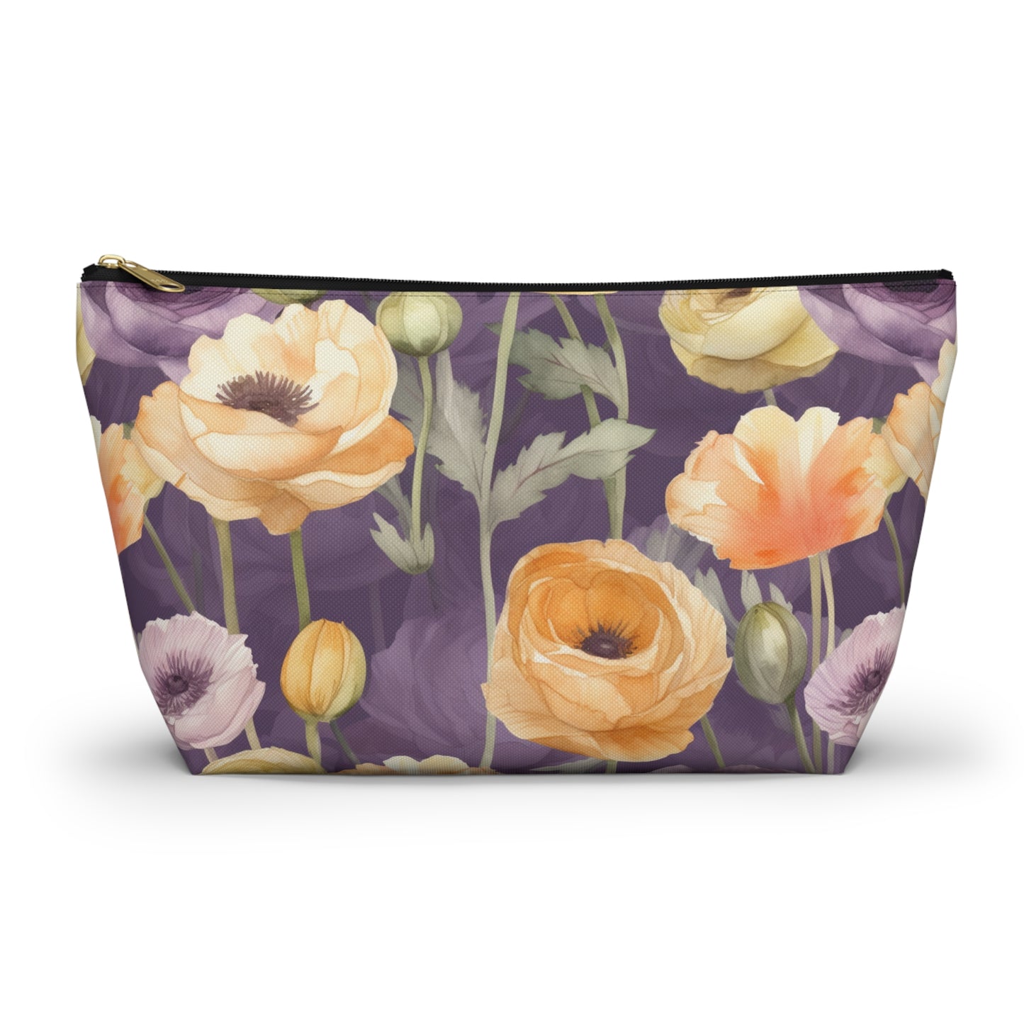 Floral Makeup Bag / Purple Cosmetic Bag
