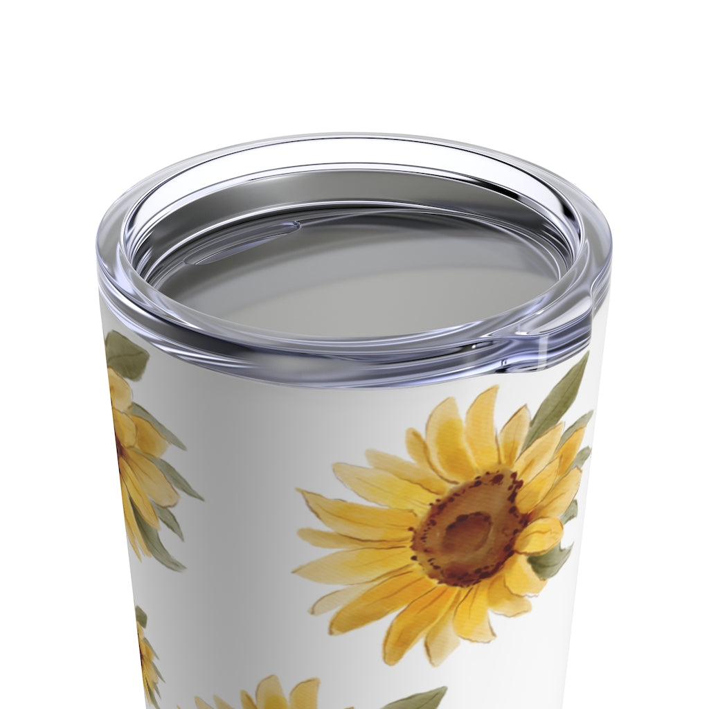 Sunflower Tumbler / Sunflower Cup with Lid