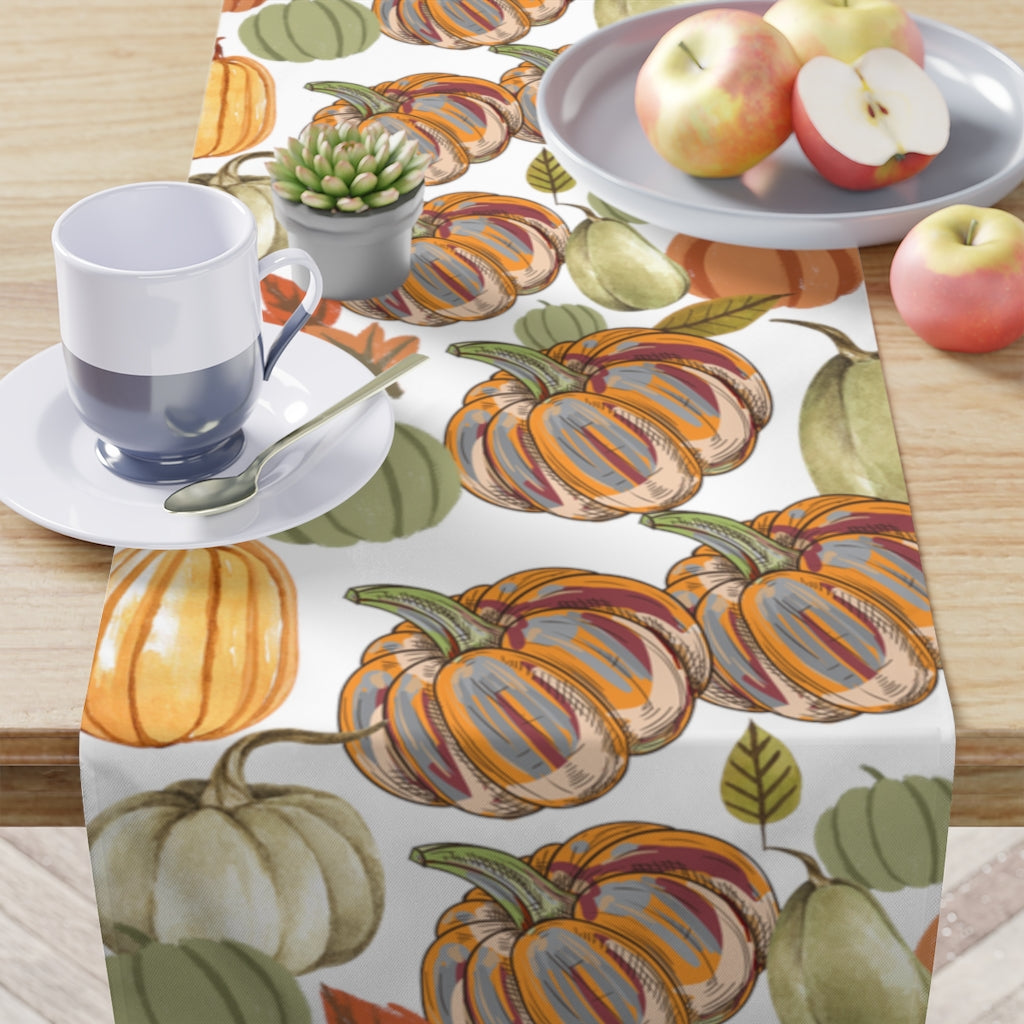 fall watercolor table runner for thanksgiving or halloween