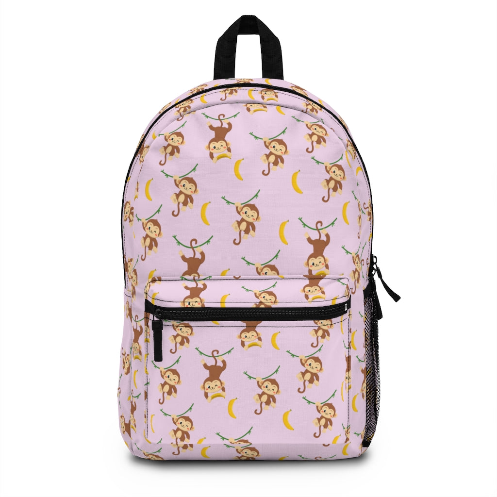 girls pink monkey backpack for back to school