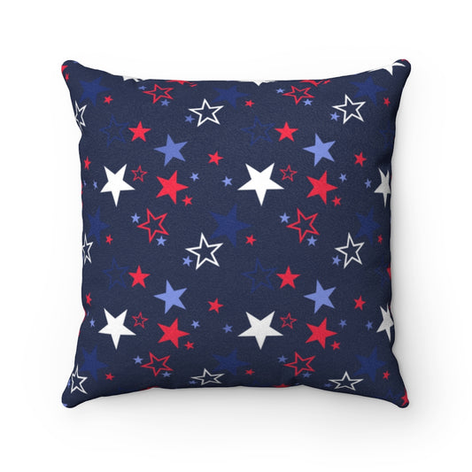 4th of july pillow in red, white and blue star pattern