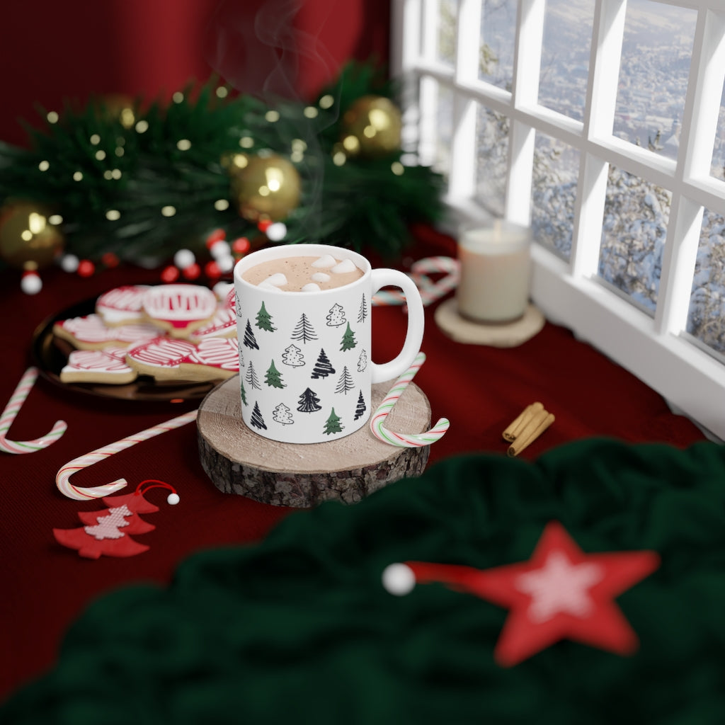 Christmas Tree Coffee Mug / Boho Minimalist Cup