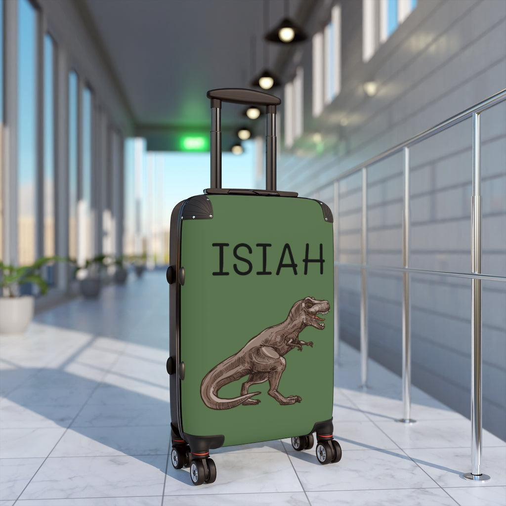 Boy's Dinosaur Luggage / Personalized Suitcase / Boy's Green Travel Suitcase