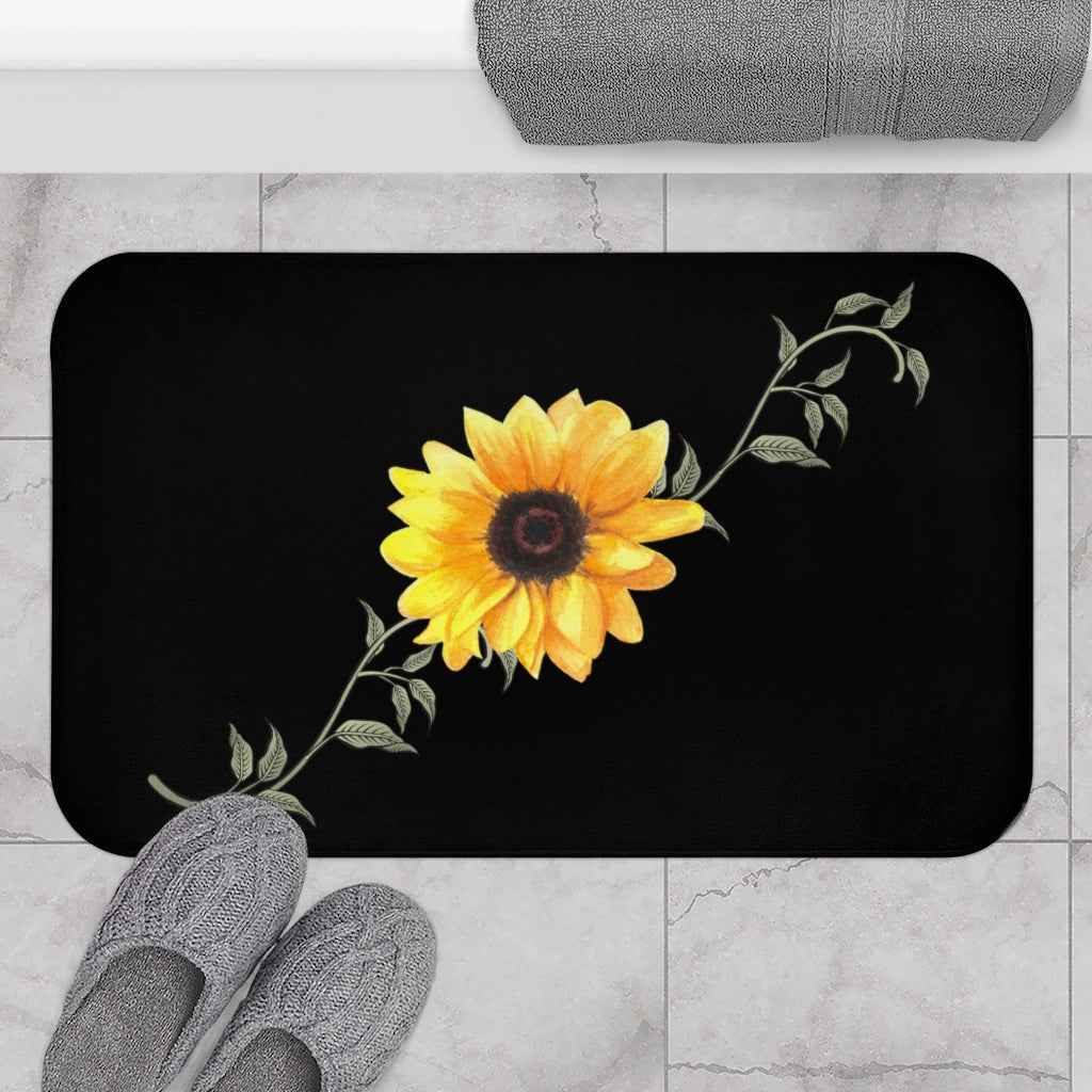 Sunflower Bath Mat / Sunflower Bathroom Decor