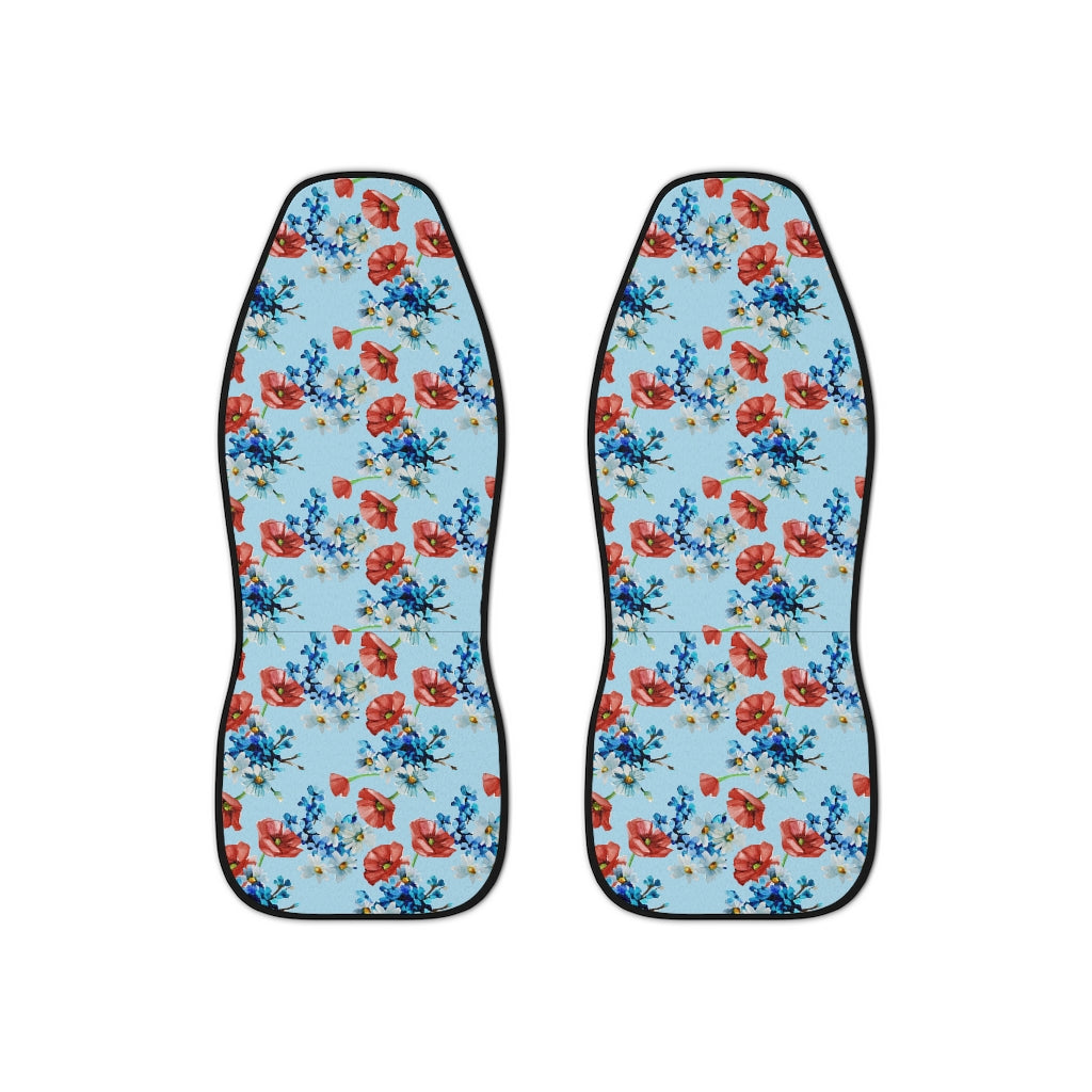 Summer Floral Car Seat Covers / Blue and Red Flower Car Seat Covers