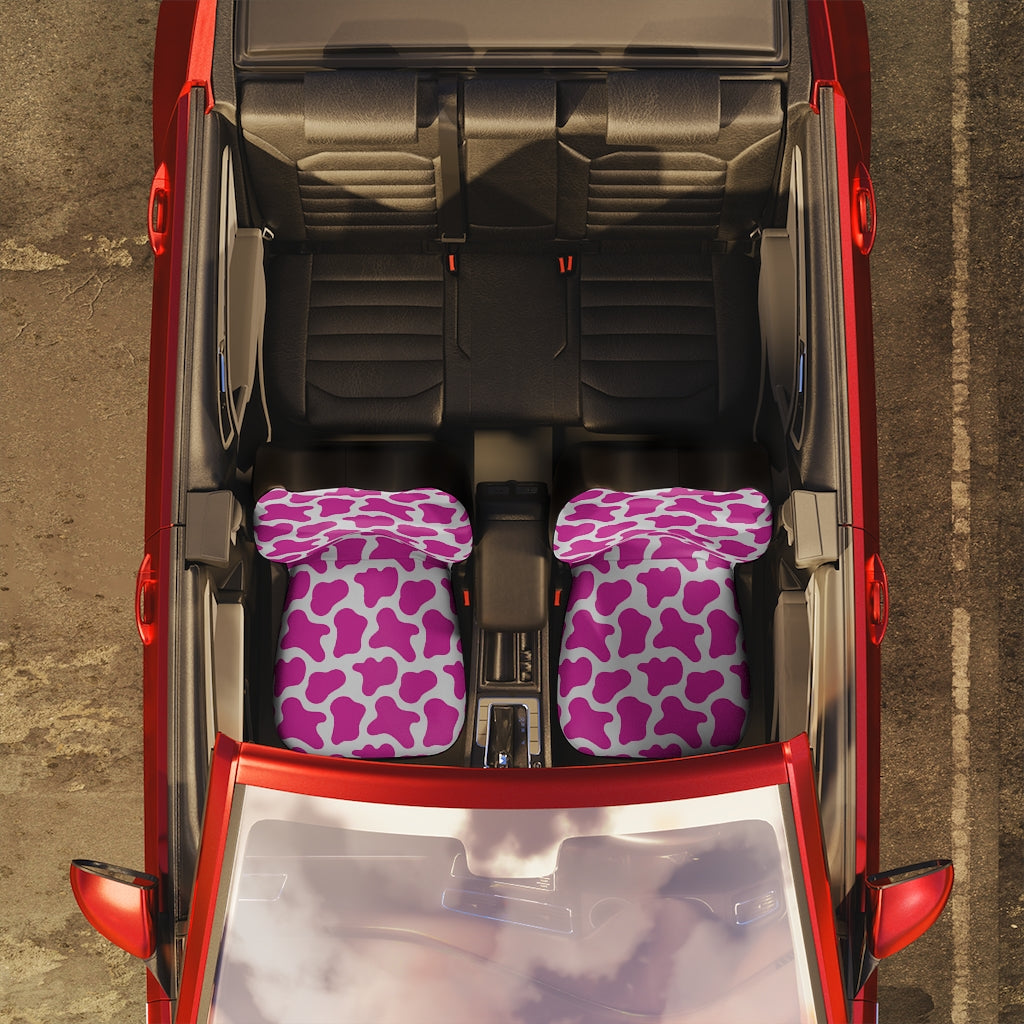 Cow Print Car Seat Covers / Pink Cow Print Seat Covers