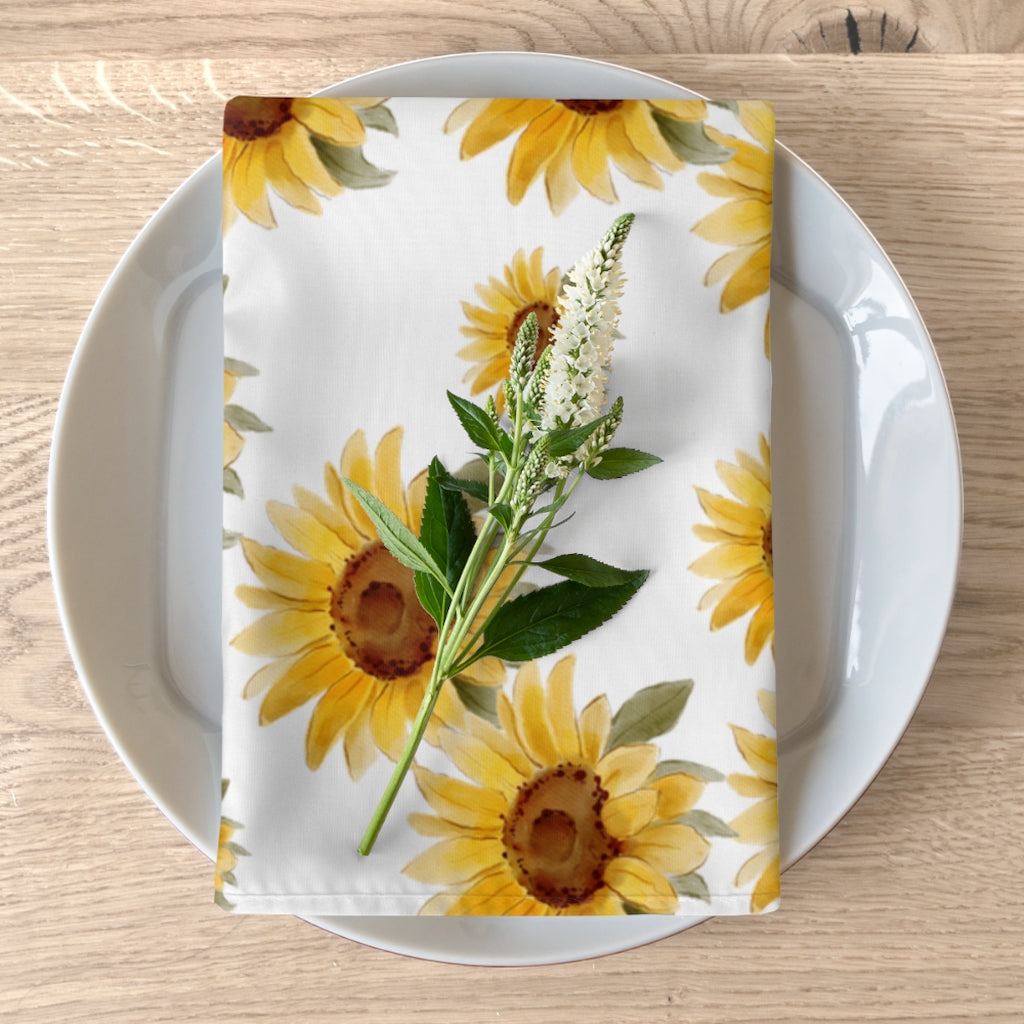 yellow sunflower cloth dinner napkins