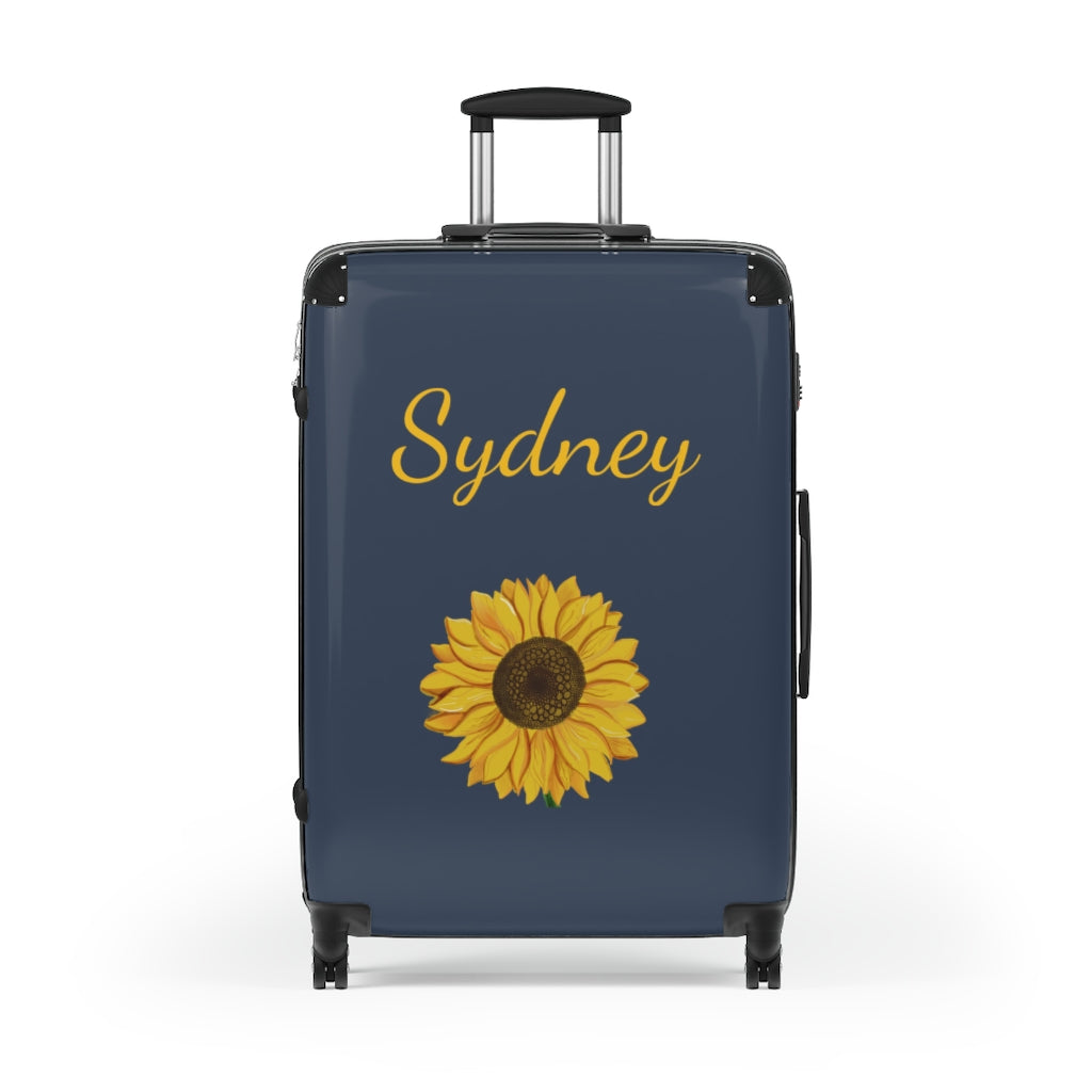 Medium sunflower wheeled suitcase