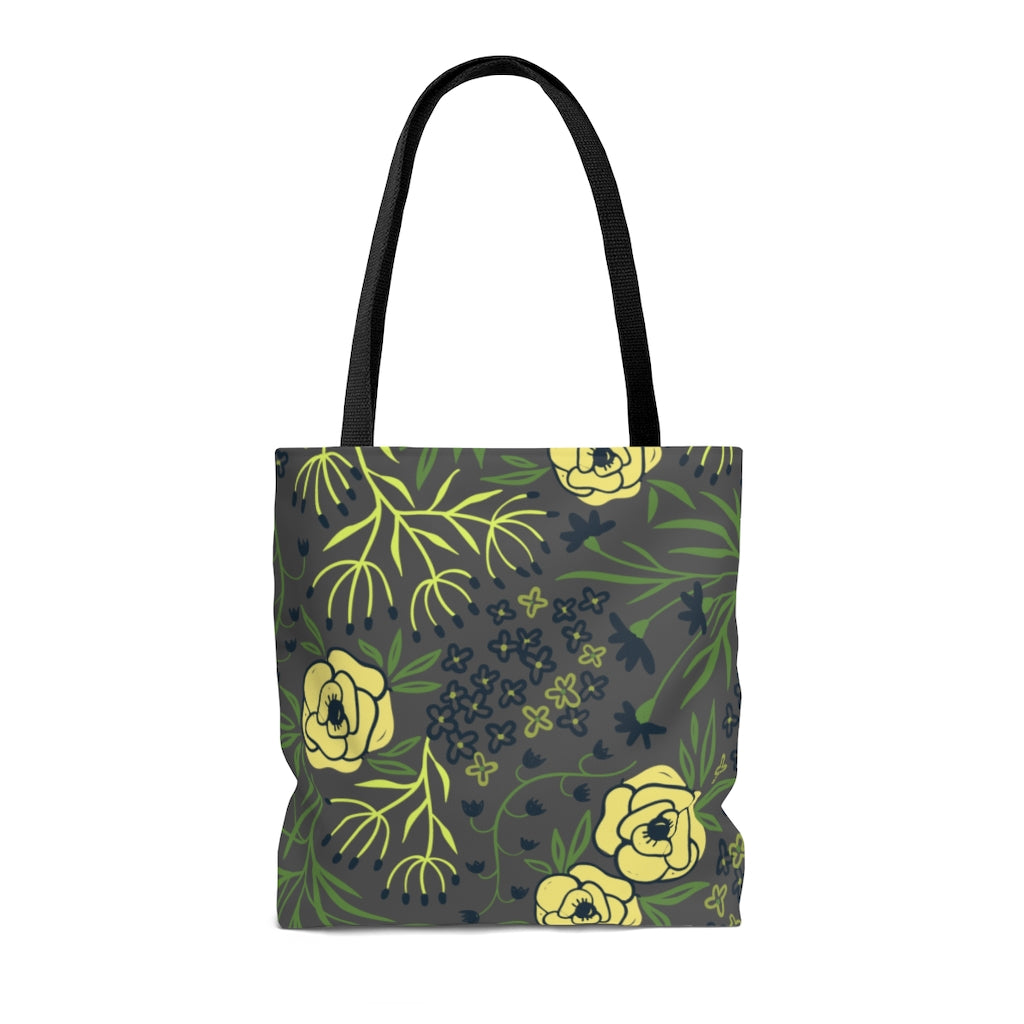 Floral Tote Bag / Yellow Floral Bag