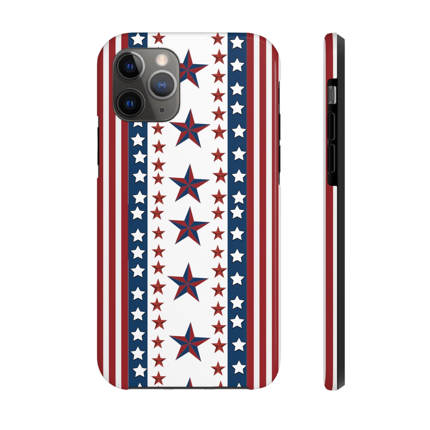 4th of july usa patriotic iphone case with red, white and blue stars and stripes