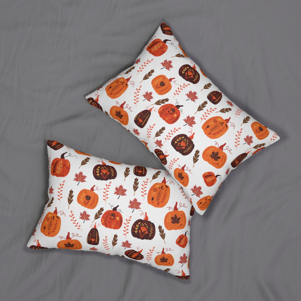 Fall Pillow, Pumpkin Pillow, Lumbar Halloween Pillow