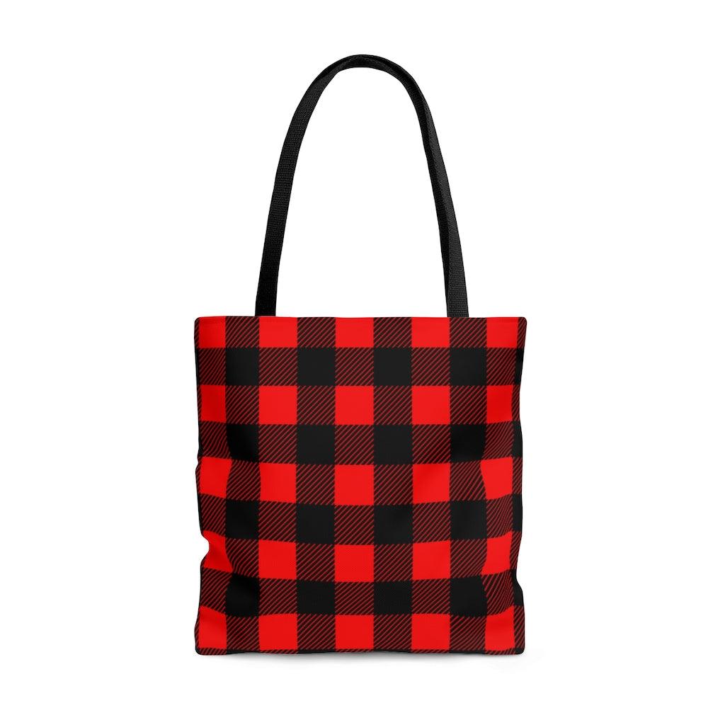 farmhouse buffalo plaid in red and black 