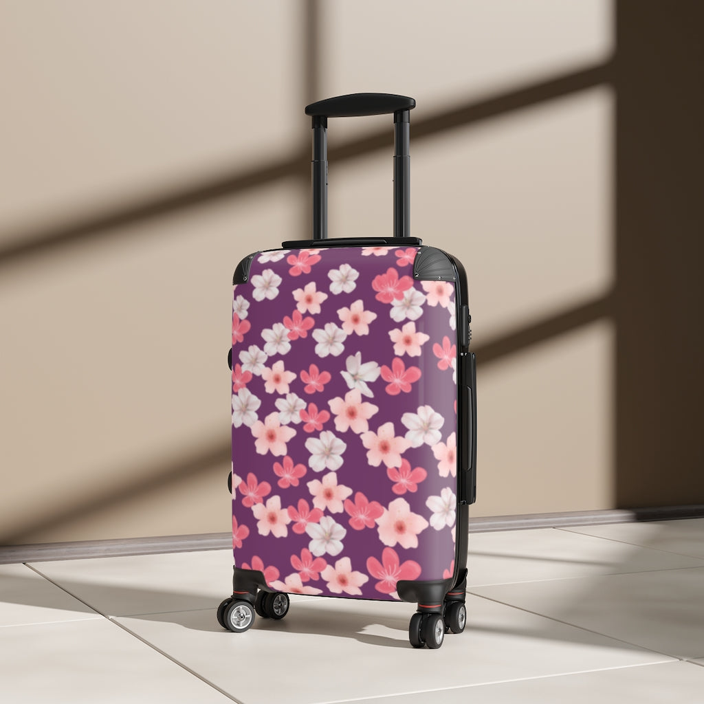 Cherry Blossom Suitcase / Purple Custom Luggage