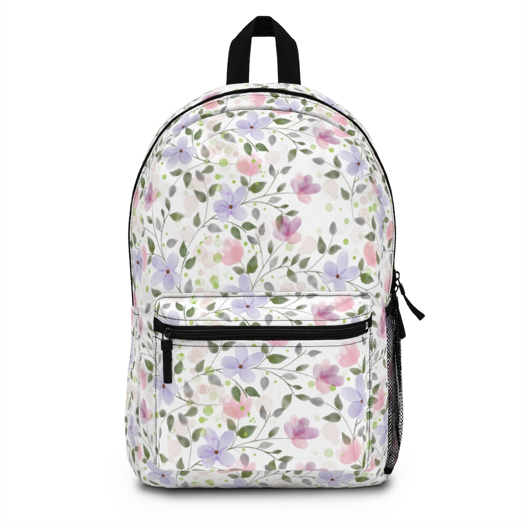 pastel floral backpack for back to school or travel as a carry on bag