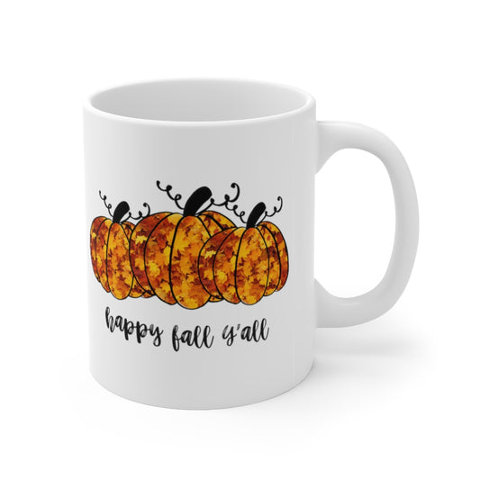 Pumpkin Mug, Fall Leaves Mug
