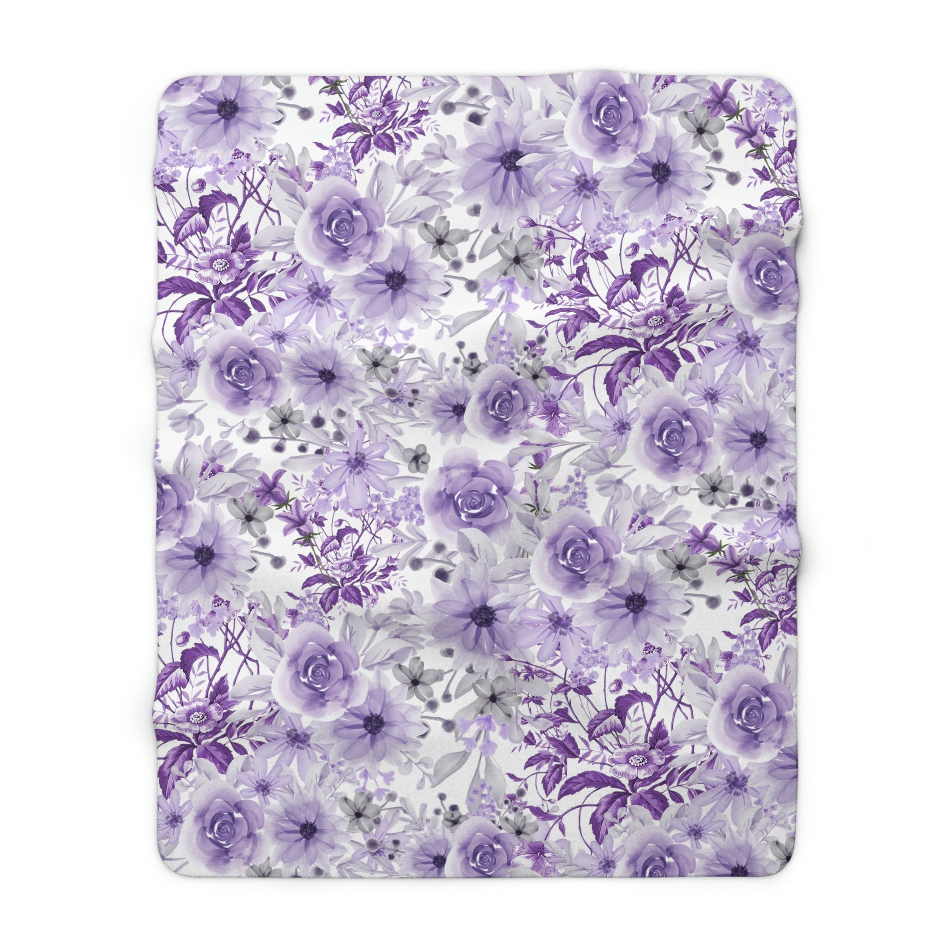 purple flower sherpa blanket for spring or summer living room or bedroom decor