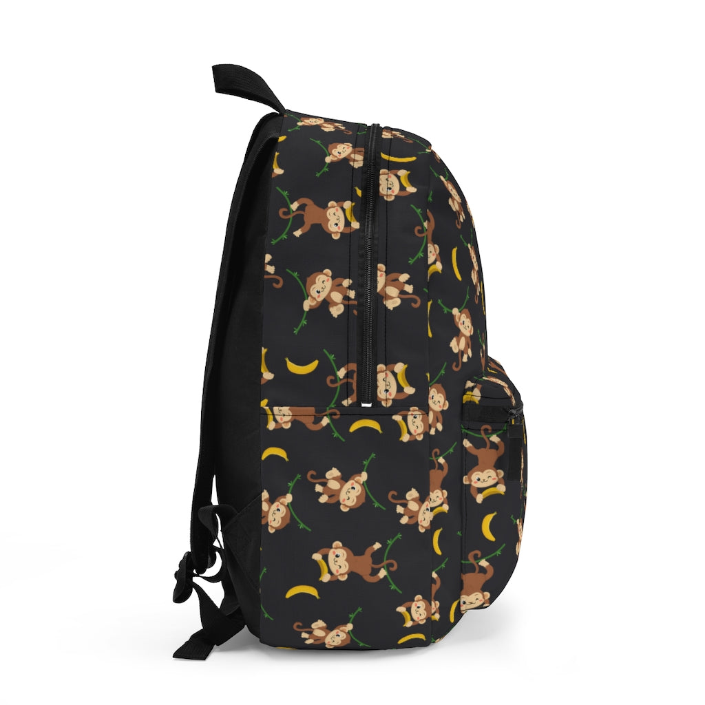 side view of monkey backpack for back to school for boys and girls