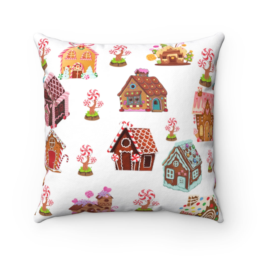 christmas gingerbread house pillow for gingerbread man lovers.