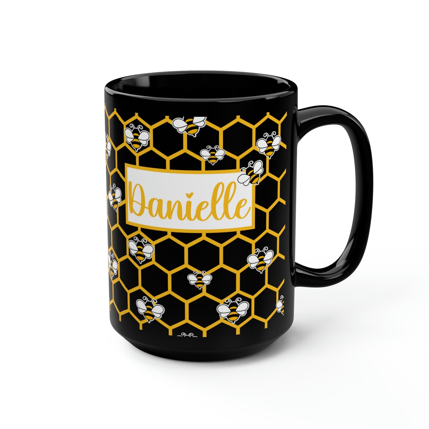 personalized honey bee mug for spring or summer decor, can be a tiered tray mug, a birthday gift or mothers day gift