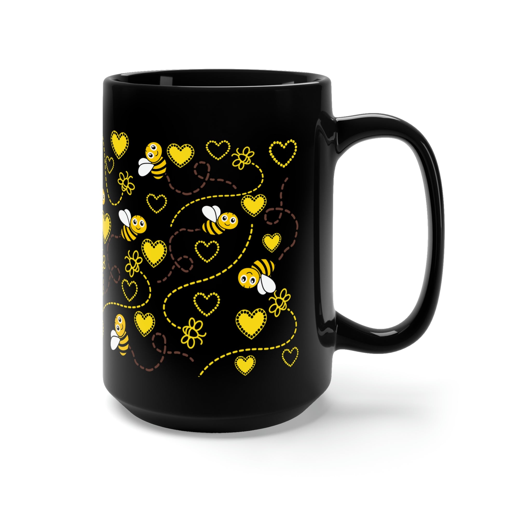honey bee black and yellow coffee mug