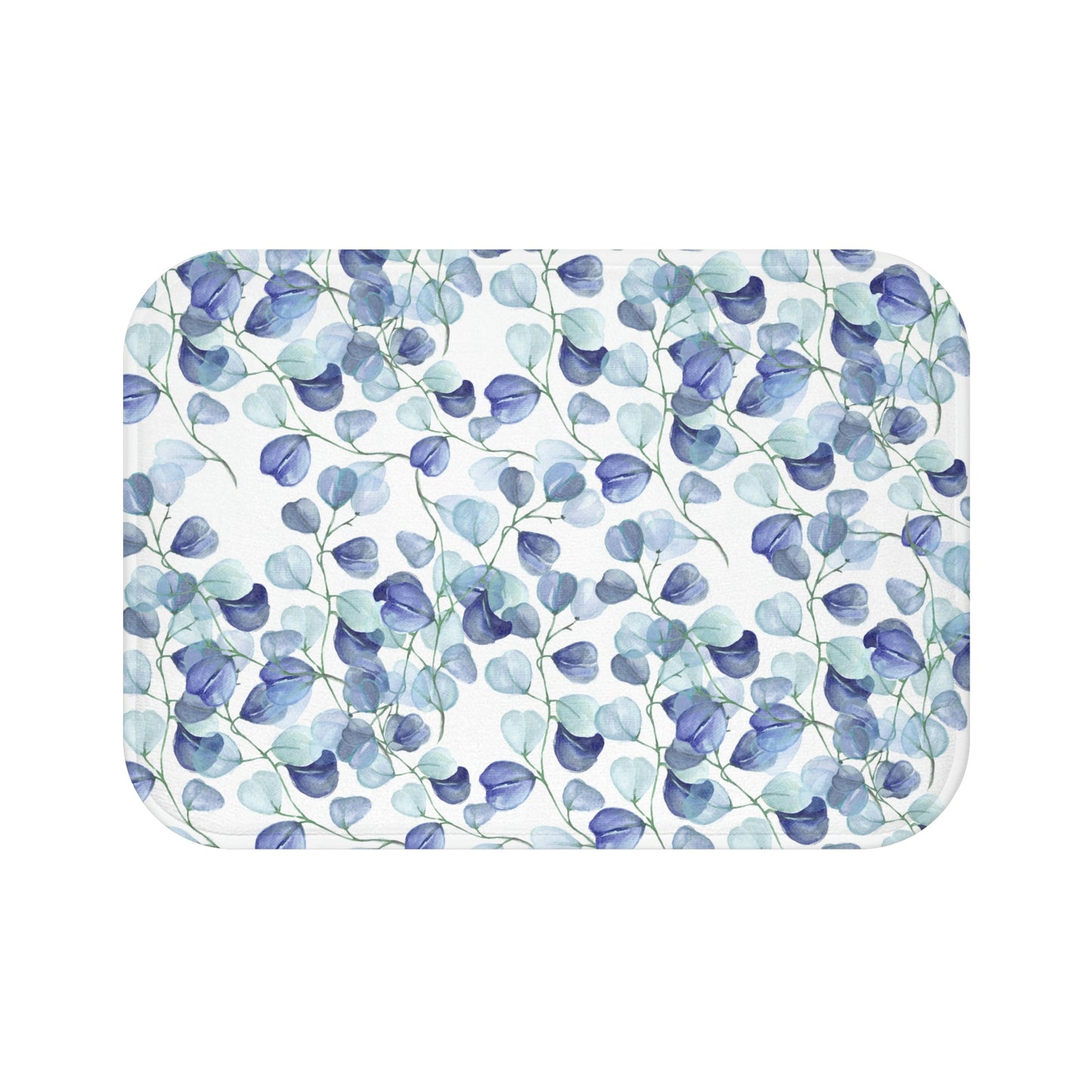 Blue Leaf Bath Mat / Blue Bathroom Decor