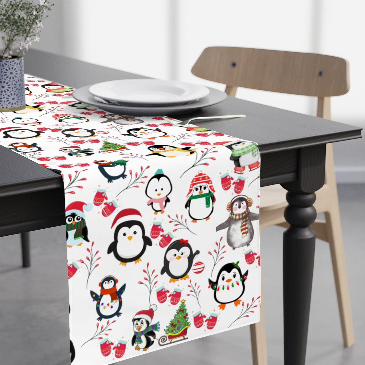 Penguin Table Runner / Christmas Table Runner / Christmas Decor / Penguin Decor