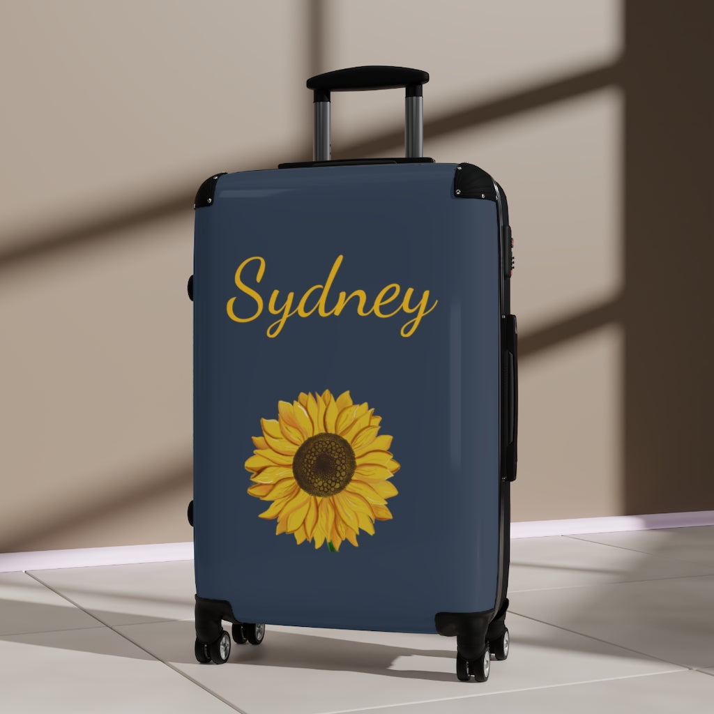 Sunflower Suitcase / Personalized Luggage