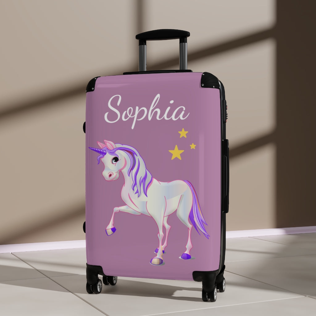 Unicorn Suitcase / Girls Pink Luggage / Personalized Suitcase
