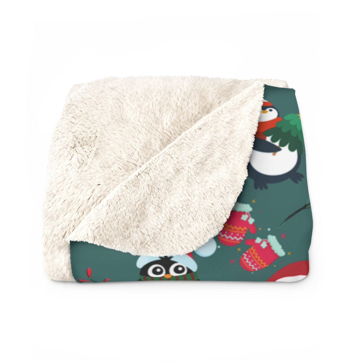 Christmas Penguin Sherpa Blanket