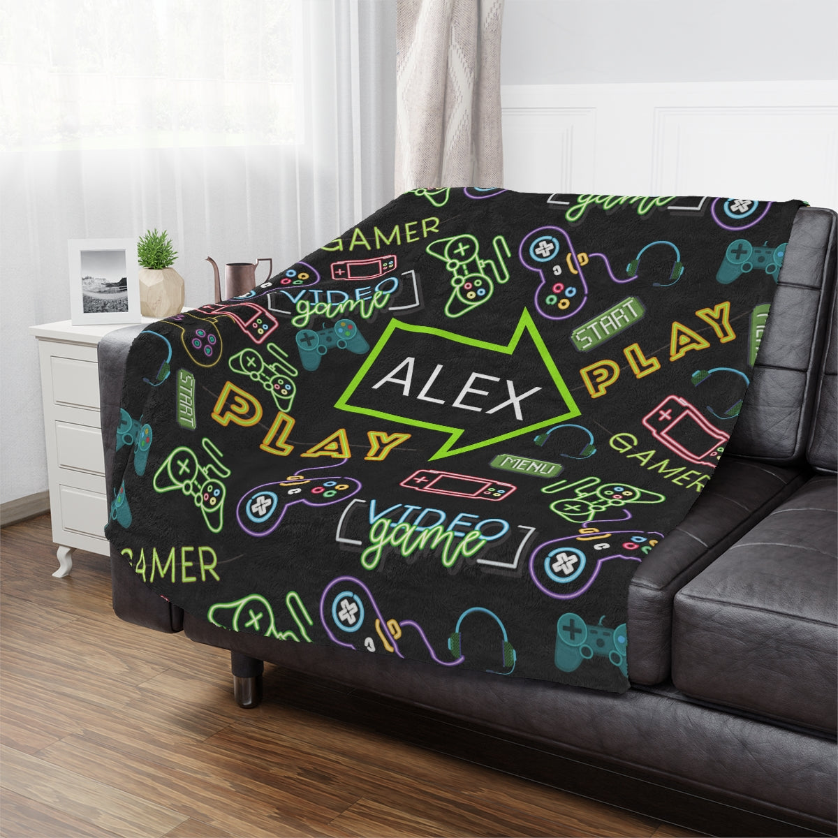 Video Game Blanket / Personalized Minky Blanket / 60" x 80"